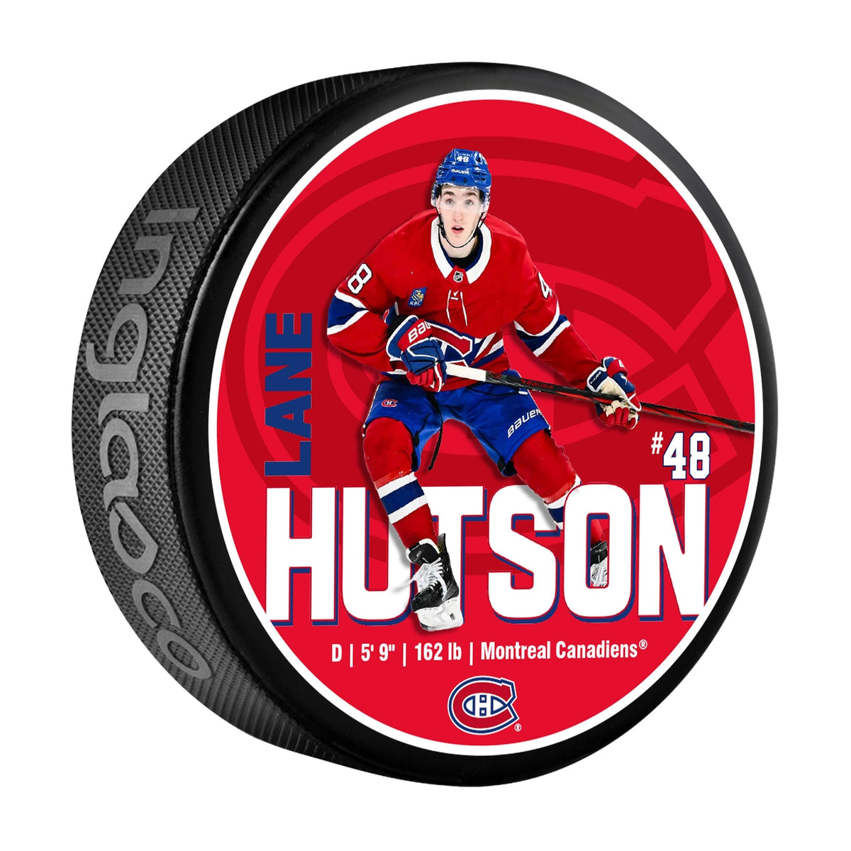 Lane Hutson Hockey Puck, 6-oz