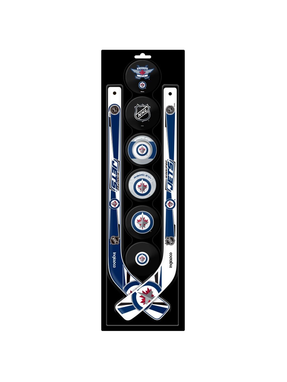 Mini Hockey Pucks & Sticks Set, 8-pc