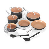 Ninja Extended Life Essential Ceramic Cookware Set, 12-pc, Dark Grey