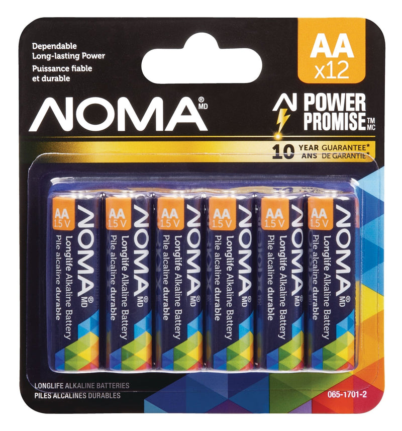 12-pk AA Alkaline Batteries, Long Lasting, All Purpose V9252