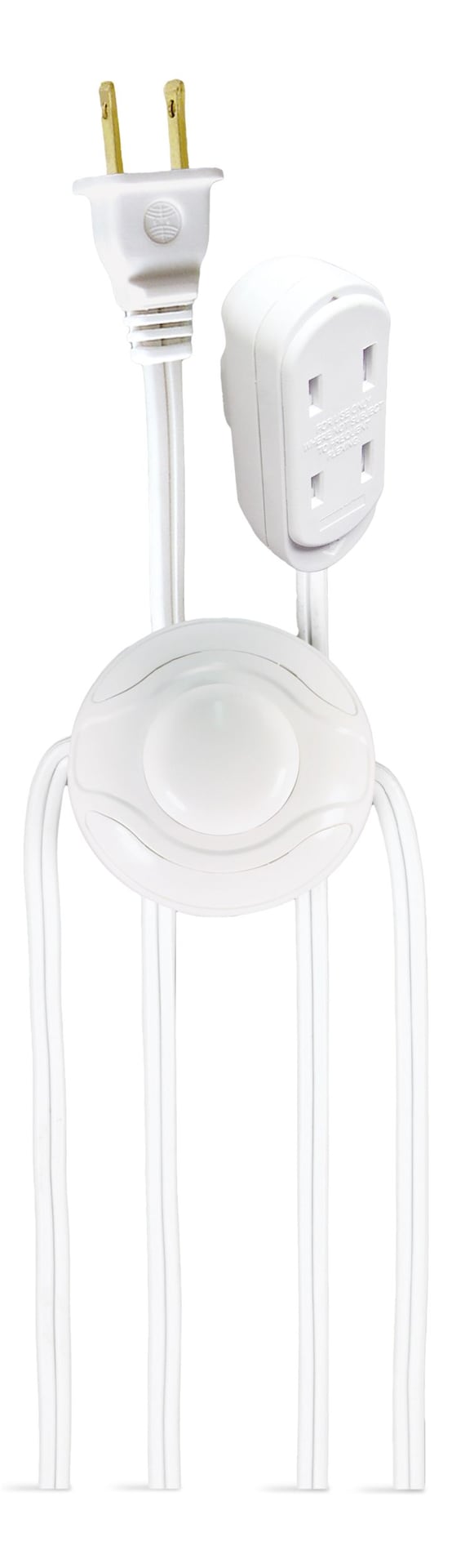 14-ft 7-in 16/2 Indoor Extension Cord, ON/OFF Foot Switch, White