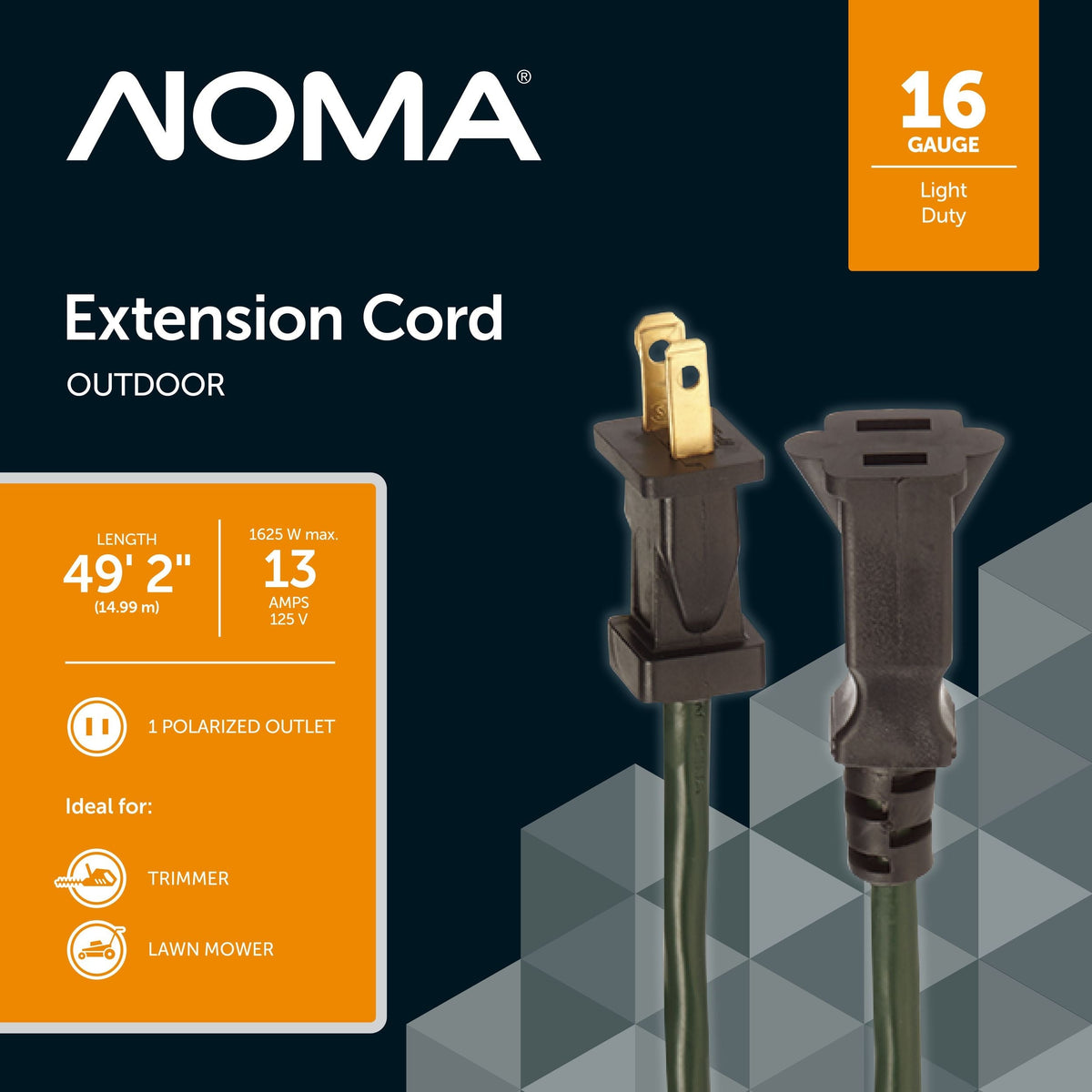 16/2 Outdoor Extension Cord, Flexible, 1 Outlet, Green