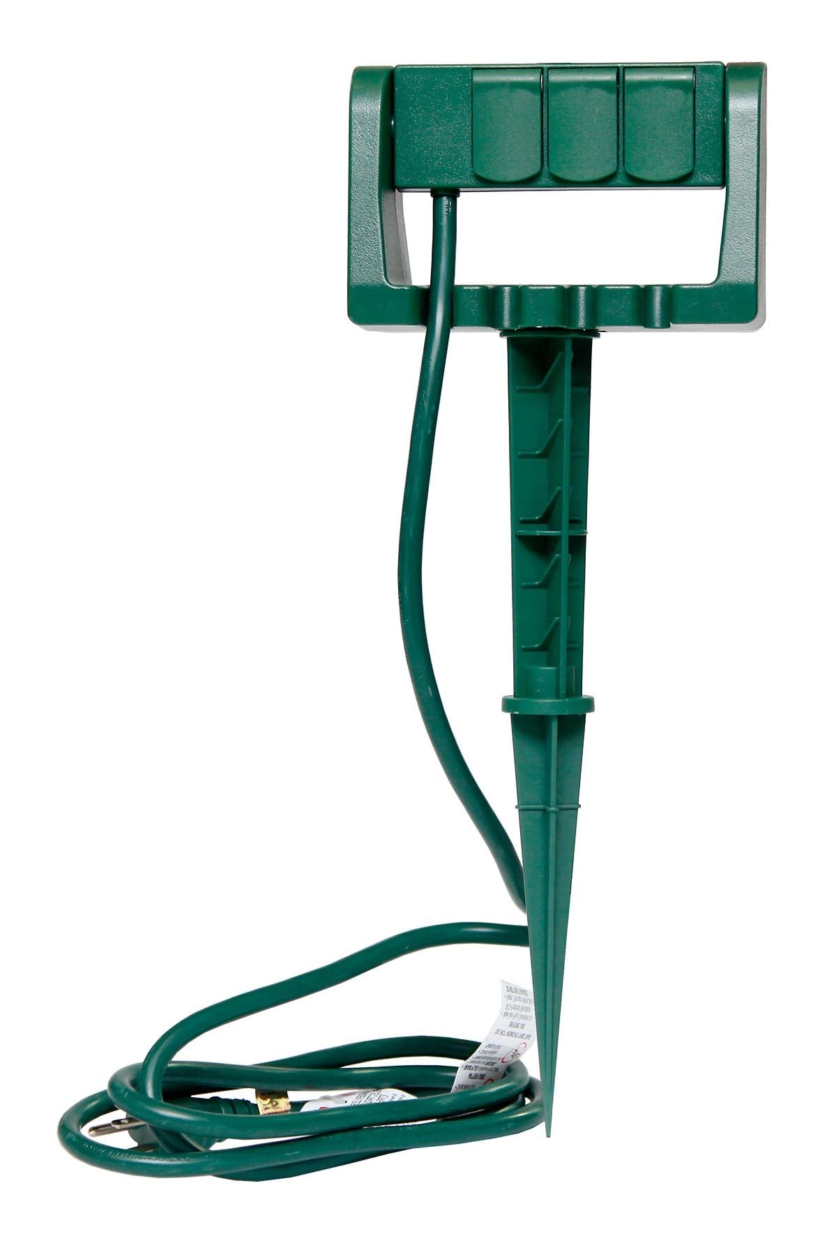 3-Outlet Outdoor Power Stake with 6-ft Cord, Green