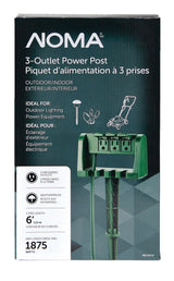 3-Outlet Outdoor Power Stake with 6-ft Cord, Green