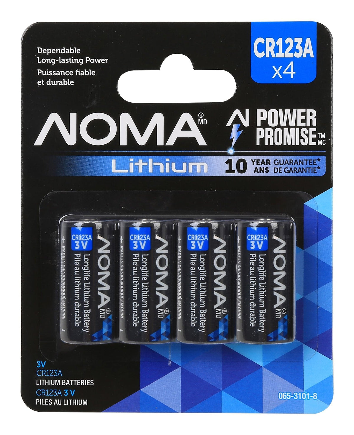 4-pk CR123 3V / 3 Volt Lithium Photo Batteries, Long Lasting