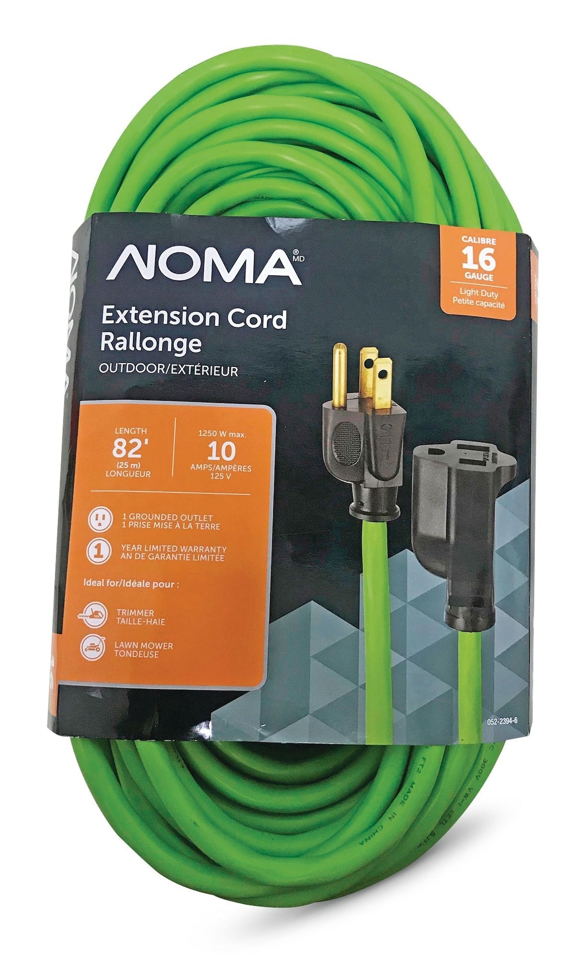 82-ft 16/3 Outdoor Extension Cord with Grounded Outlet, Lime Green