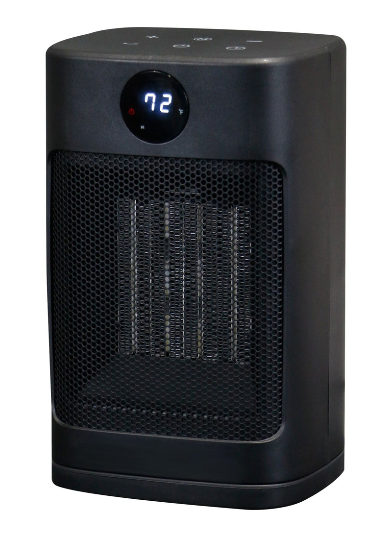 Digital Electric Personal Ceramic Heater with Remote, 1500W, Black U9759