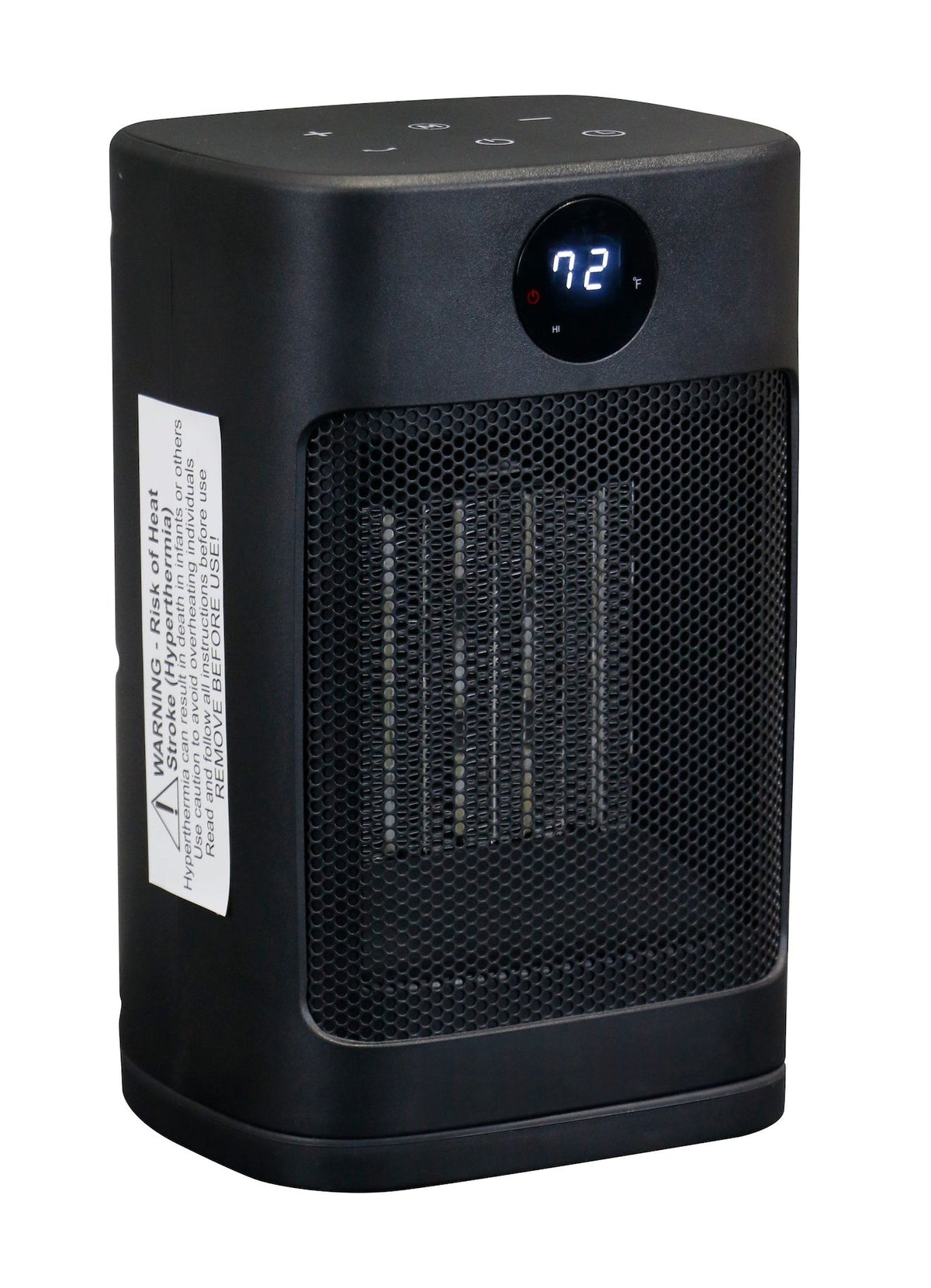 Digital Electric Personal Ceramic Heater with Remote, 1500W, Black