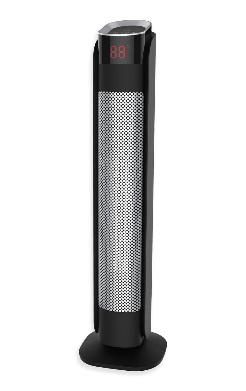 Oscillating Tower Ceramic Heater withRemote Control & Thermostat, 1500W, Black, 30-in A749
