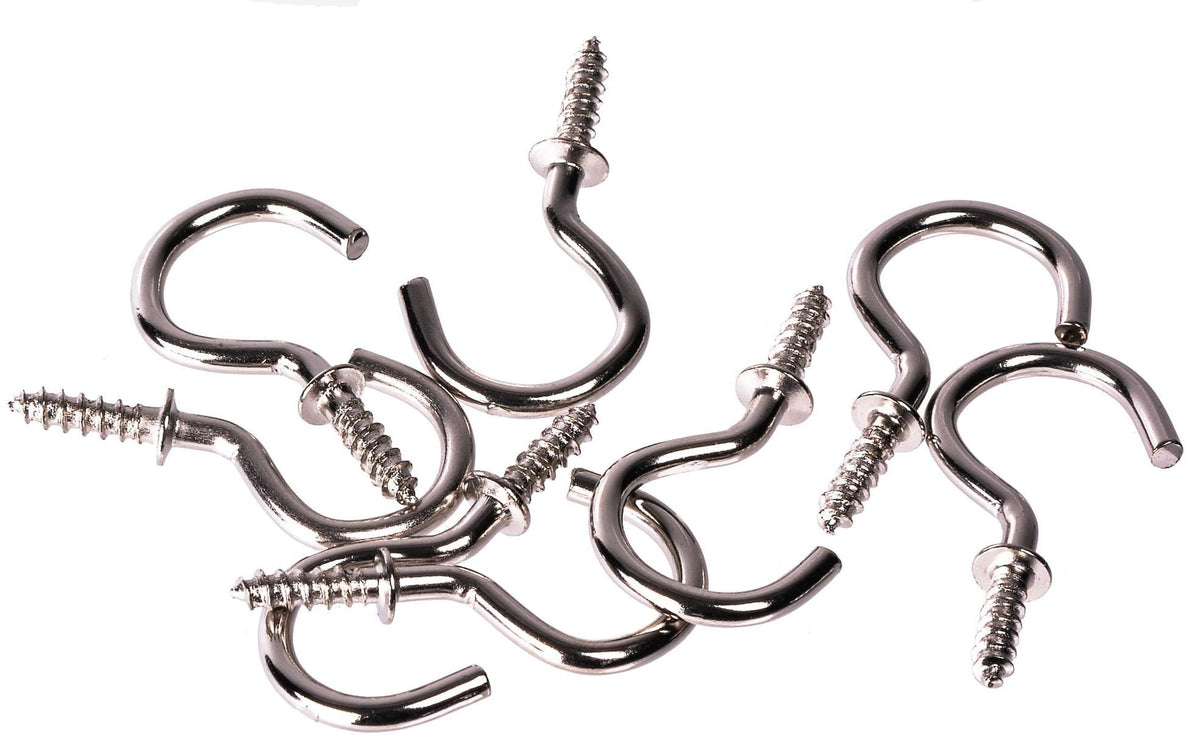 Cup Hooks Set, Nickel, 7/8-in, 40-pk