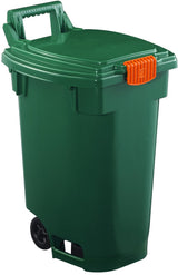 Plastic Wheeled Compost Bin/Multi-Use Storage Cart, Green, 45 L