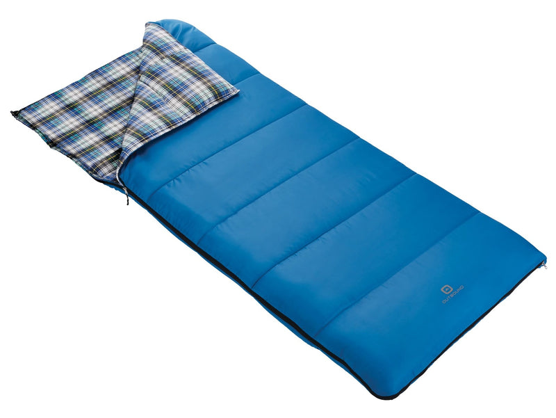 Comfort 5°C Insulated Cotton Lined Mild Weather Sleeping Bag with Compression Sack, Blue M6322