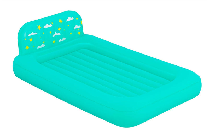 Kids' Single-High Airbed/Air Mattress with Headboard, Blue B9776