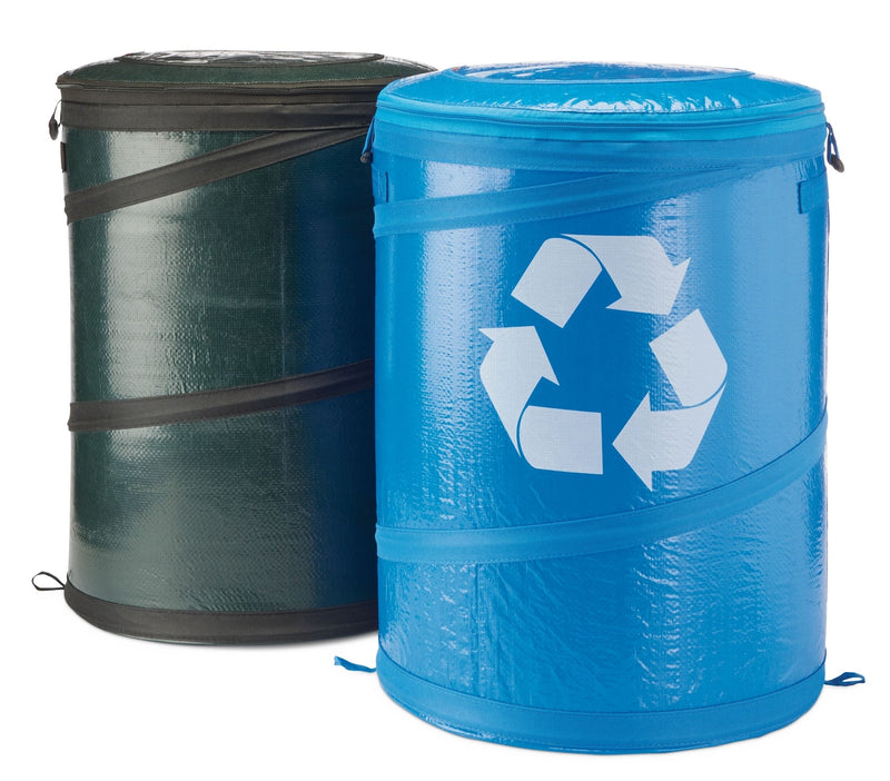 Round Collapsible Garbage & Recycle Can, 53-L, 2-pk S9759