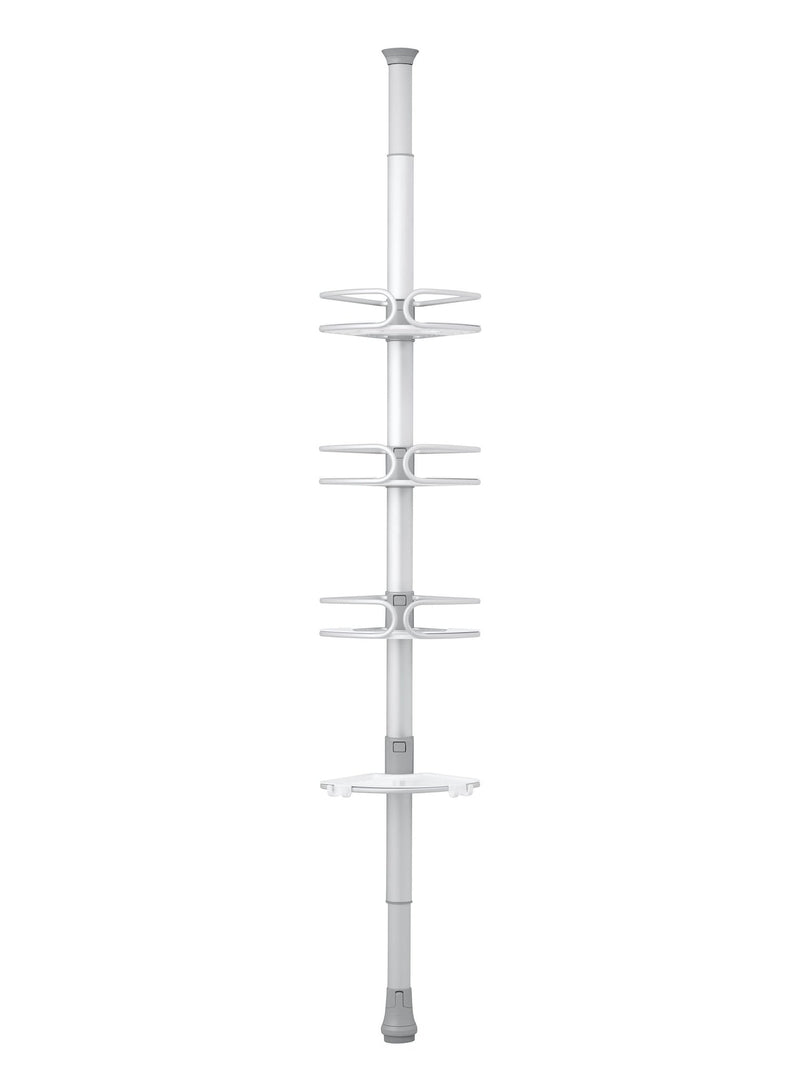 Aluminum Quick Extend Tension Pole Shower Caddy, Grey, 9-ft A7024