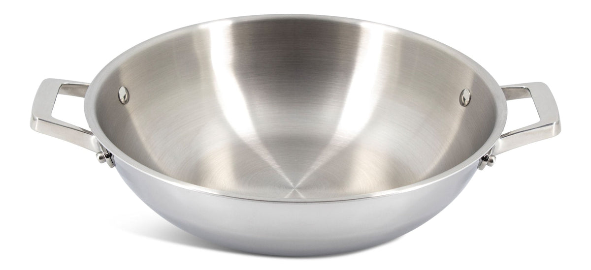 3-Ply Clad Stainless Steel Wok, 32-cm