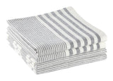 All-Purpose Striped Cotton Terry Square Dish Cloths, Grey, 4-pk