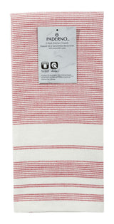 All-Purpose Striped Flatweave Terry Kitchen Towels, Red, 2-pk