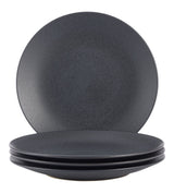 Dorset Stoneware Dinner Plate Set, Black Reactive, 4-pk, Oven Safe