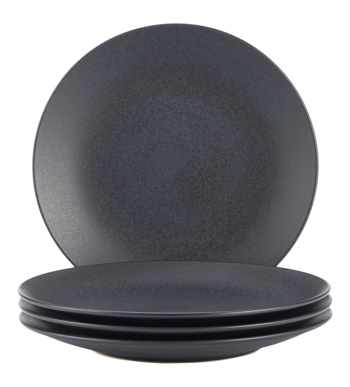 Dorset Stoneware Dinner Plate Set, Black Reactive, 4-pk, Oven Safe