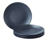 Dorset Stoneware Side Plate Set, Oven Safe, 4-pk, Black Reactive