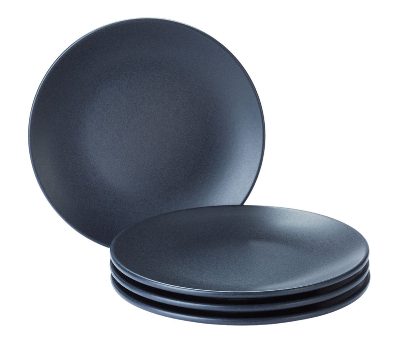 Dorset Stoneware Side Plate Set, Oven Safe, 4-pk, Black Reactive O2869