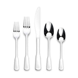 Morell Modern Paddle Mirror Finish Stainless Steel Flatware Set, Serves, 20-pc