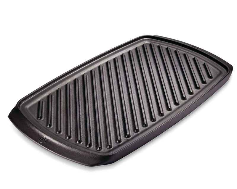 Signature Cast Iron Reversible Grill & Griddle, BBQ & Oven Safe, Black, 20-in x 10-in Y520