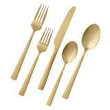 Summerside Champagne Matte Stainless Steel Flatware Set, Serves 4, 20-pc