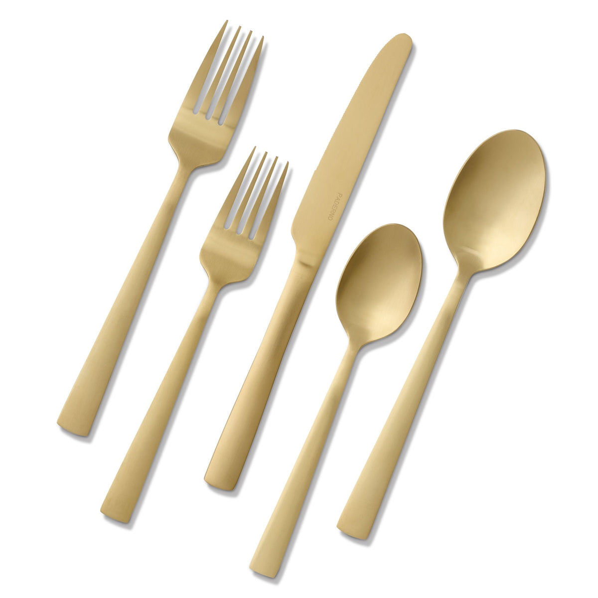 Summerside Champagne Matte Stainless Steel Flatware Set, Serves 4, 20-pc