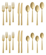 Summerside Champagne Matte Stainless Steel Flatware Set, Serves 4, 20-pc