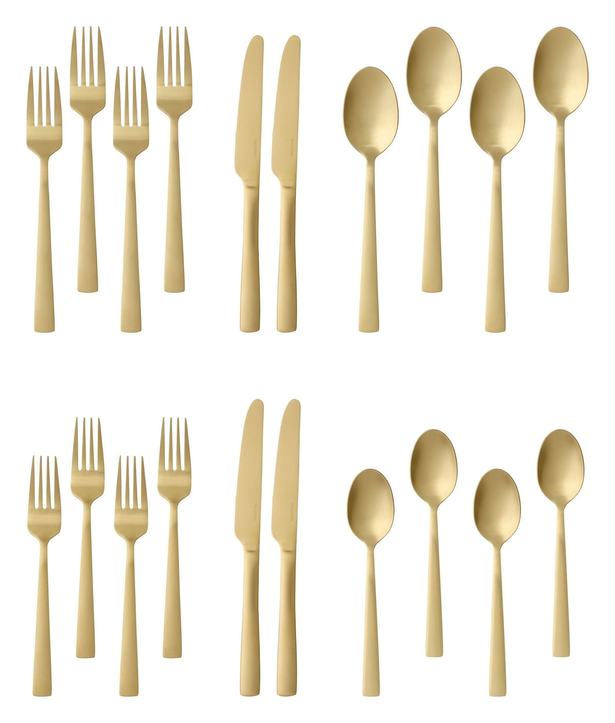 Summerside Champagne Matte Stainless Steel Flatware Set, Serves 4, 20-pc