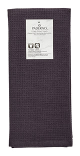 Waffle Cotton Terry All-Purpose Kitchen Towels, Black, 2-pk