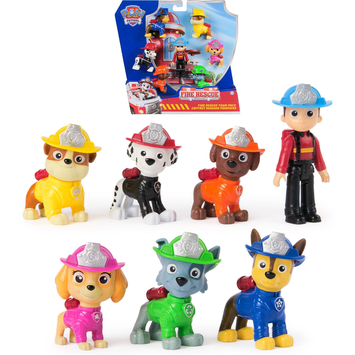 Fire Rescue Team Pack Playset with 7 Collectible Figures, Ages 3+