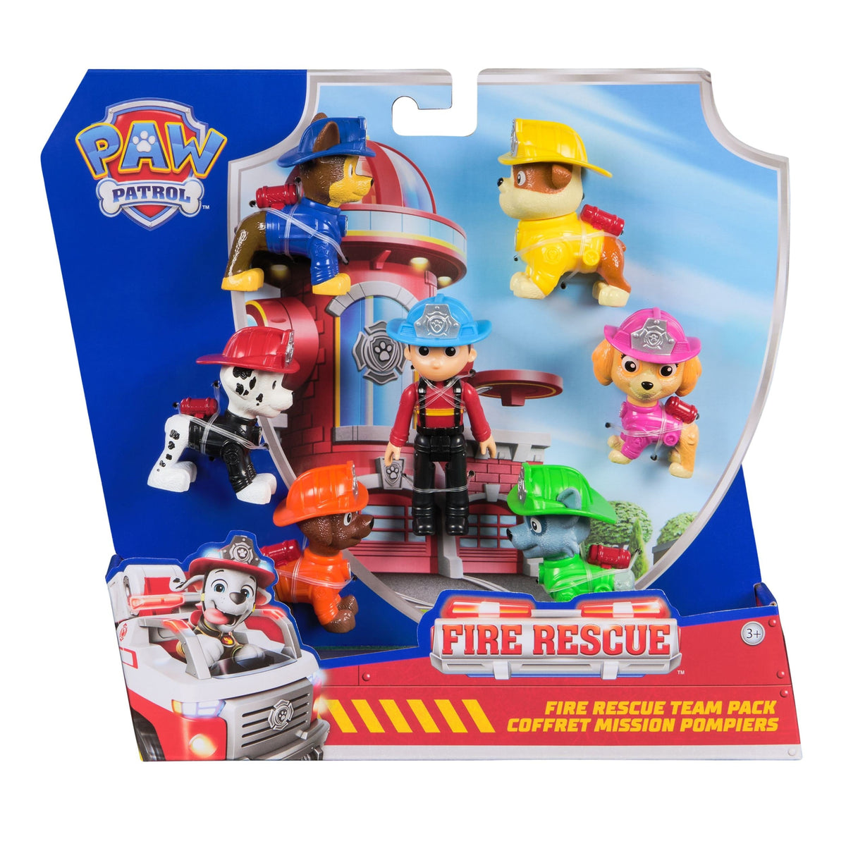 Fire Rescue Team Pack Playset with 7 Collectible Figures, Ages 3+