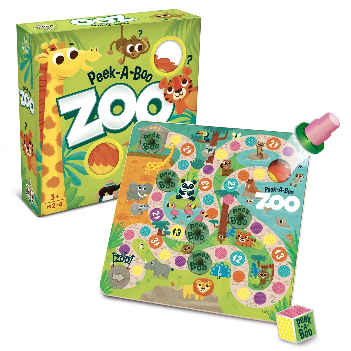 Peek-A-Boo Zoo Dice Rolling Animal Board Game, Ages 3+
