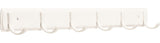 Steel 6-Hook Rail, White, 19-in