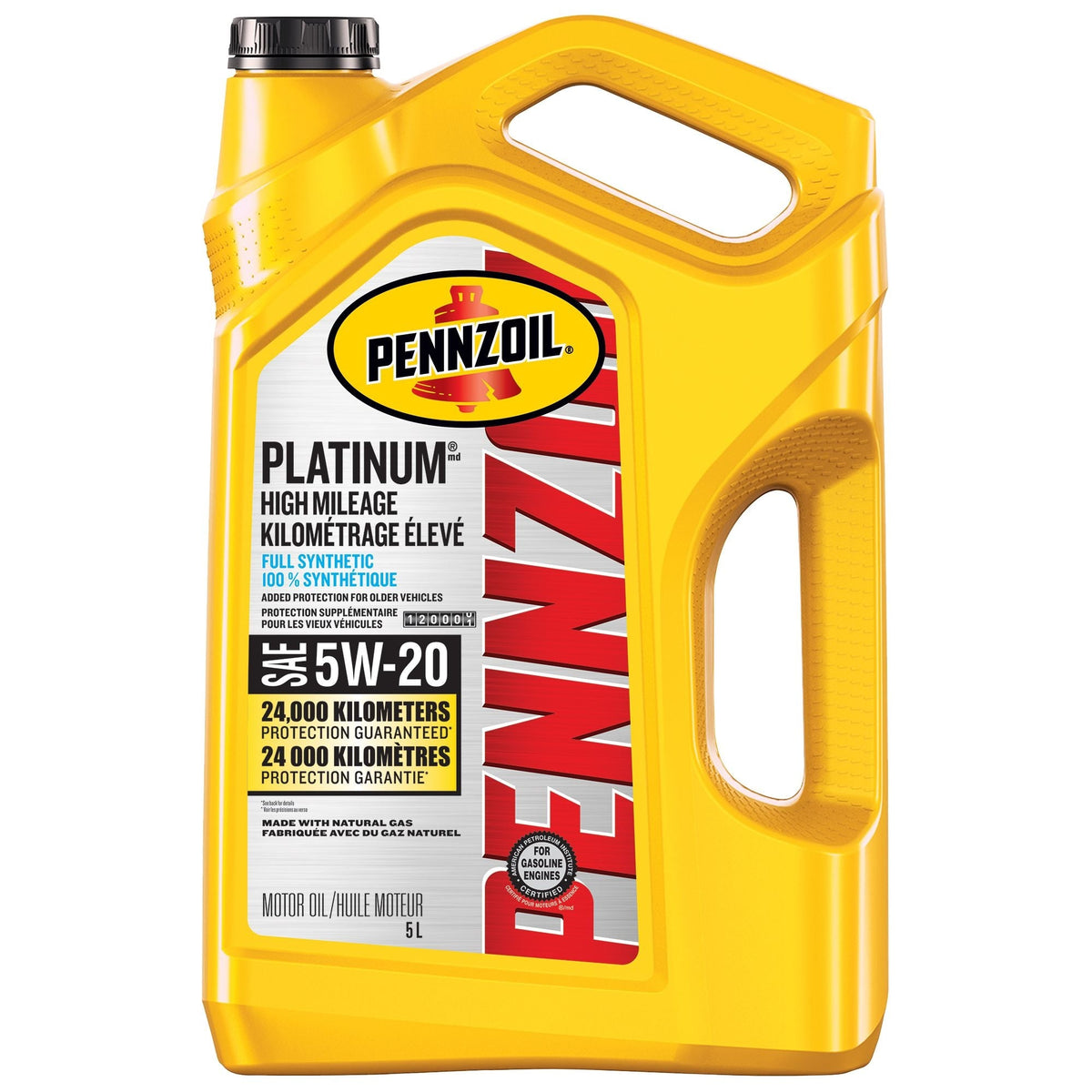 Platinum High Mileage 5W20 Synthetic Engine/Motor Oil, 5-L