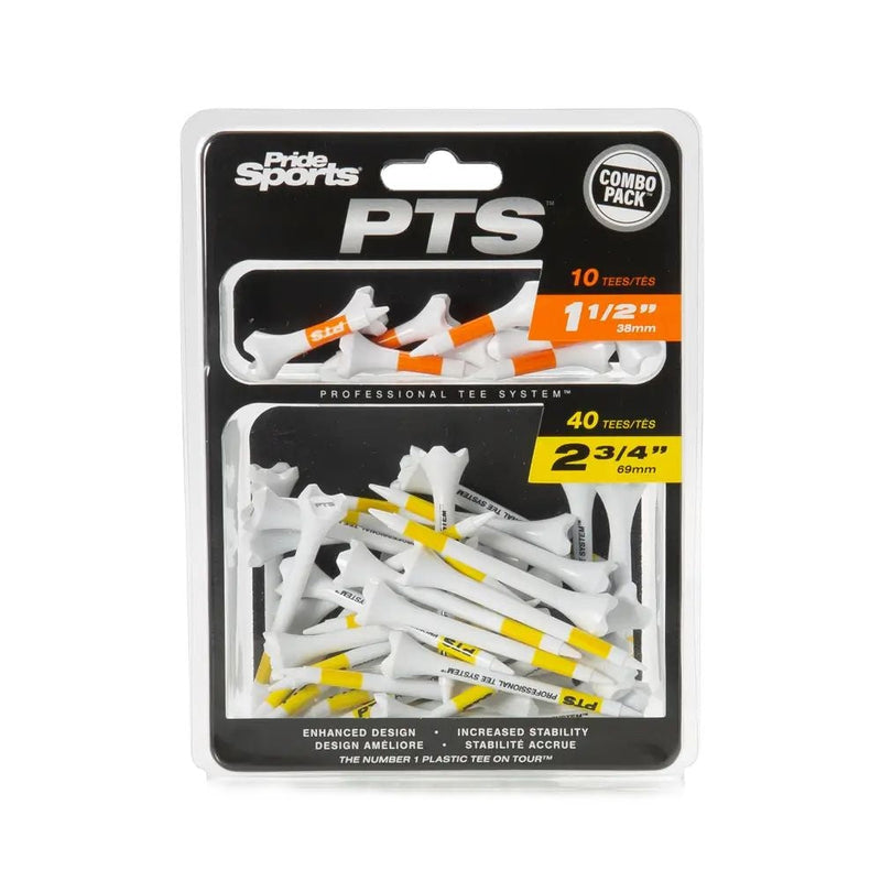 Pride Evolution Plastic Golf Tee Combo Pack, 40-pk, White W8371