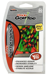 Pride Performance Plastic Golf Tee, 2-3/4-in, 30-pk, Fruit Mix/Stripes Assorted Colours