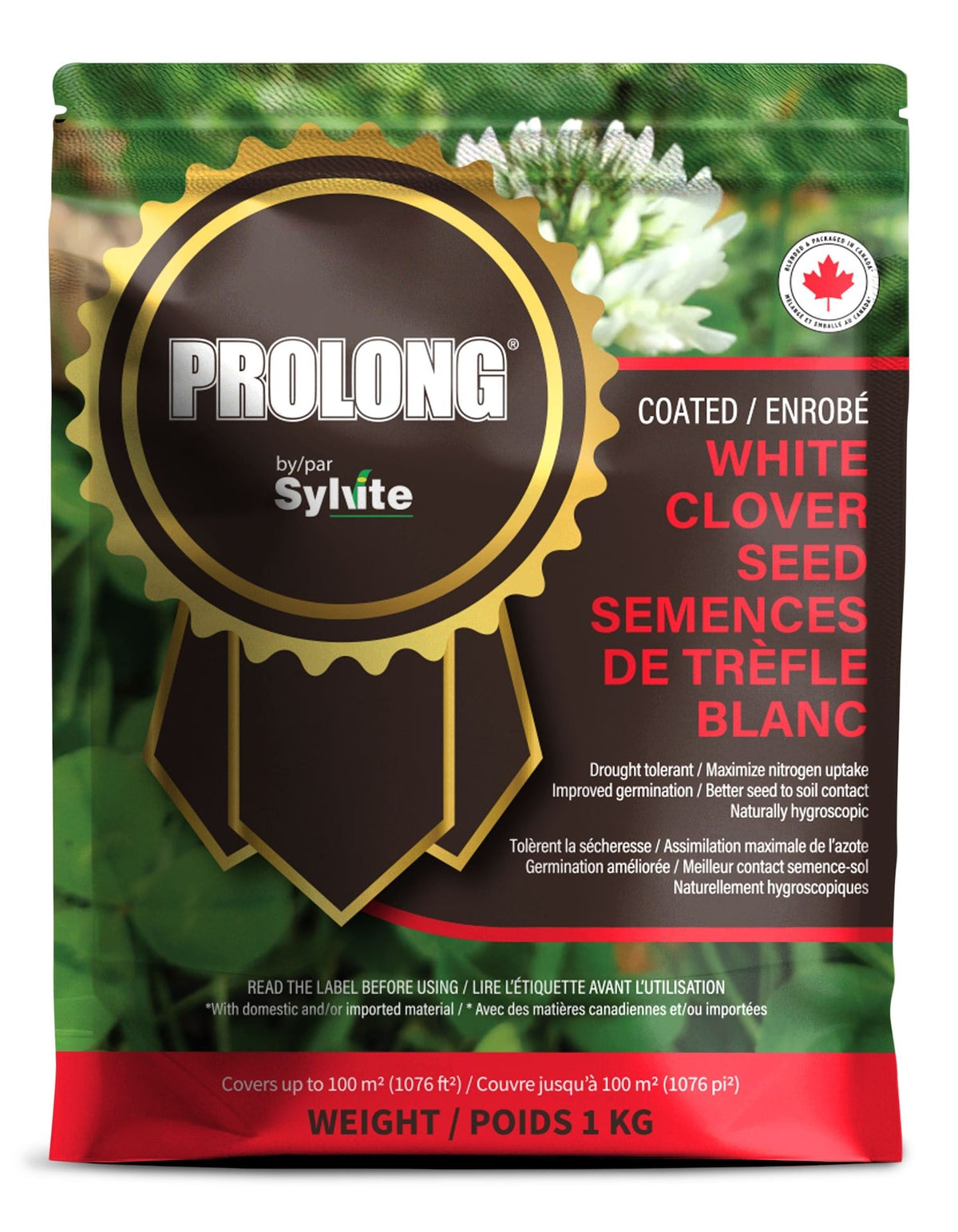 Drought Tolerant White Clover Seed Bag, Water Saving, 1kg