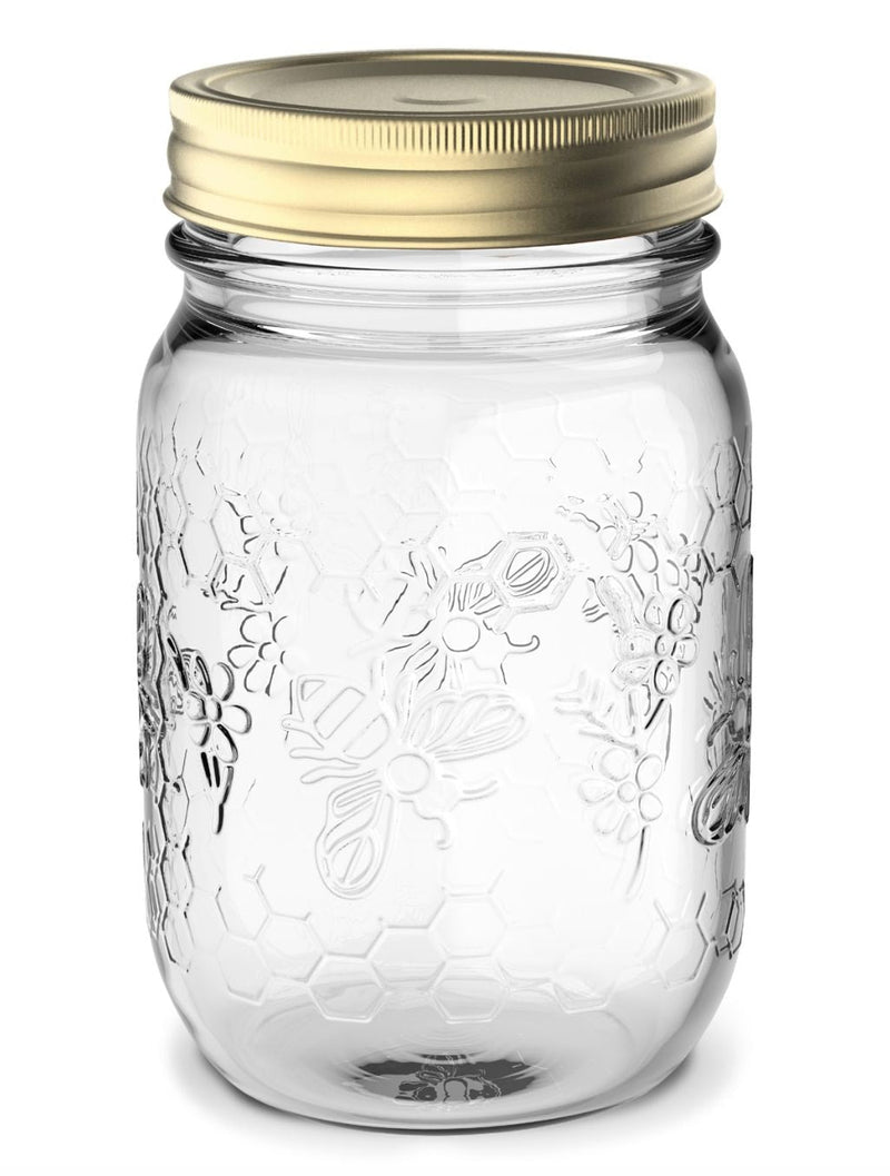 Mason Regular Mouth Honey Bee Canning Jar, 16-oz, 4-pk E7140