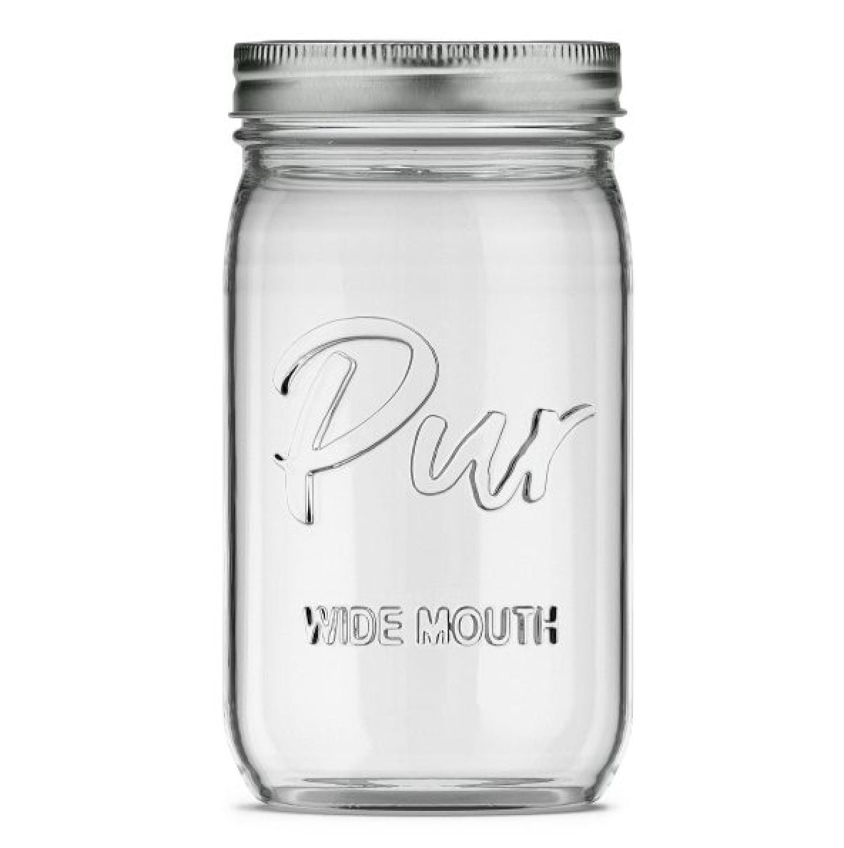 Pur Mason Wide Mouth Canning Glass Jar with Lid & Band, 32-oz/946-mL, 12-pk