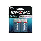 HIGH ENERGY 9V/9 Volt Alkaline Batteries, Long Lasting, All Purpose, 4-pk