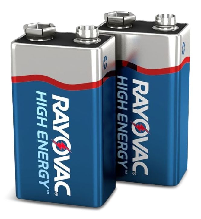 HIGH ENERGY 9V/9 Volt Alkaline Batteries, Long Lasting, All Purpose, 4-pk