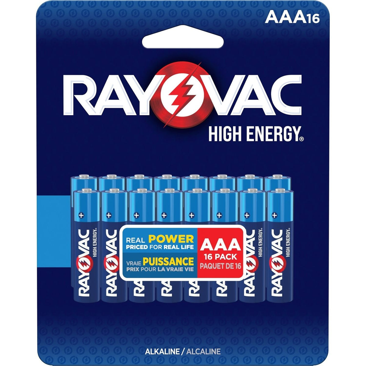 HIGH ENERGY AAA Alkaline Batteries, Long Lasting, All Purpose, 16-pk