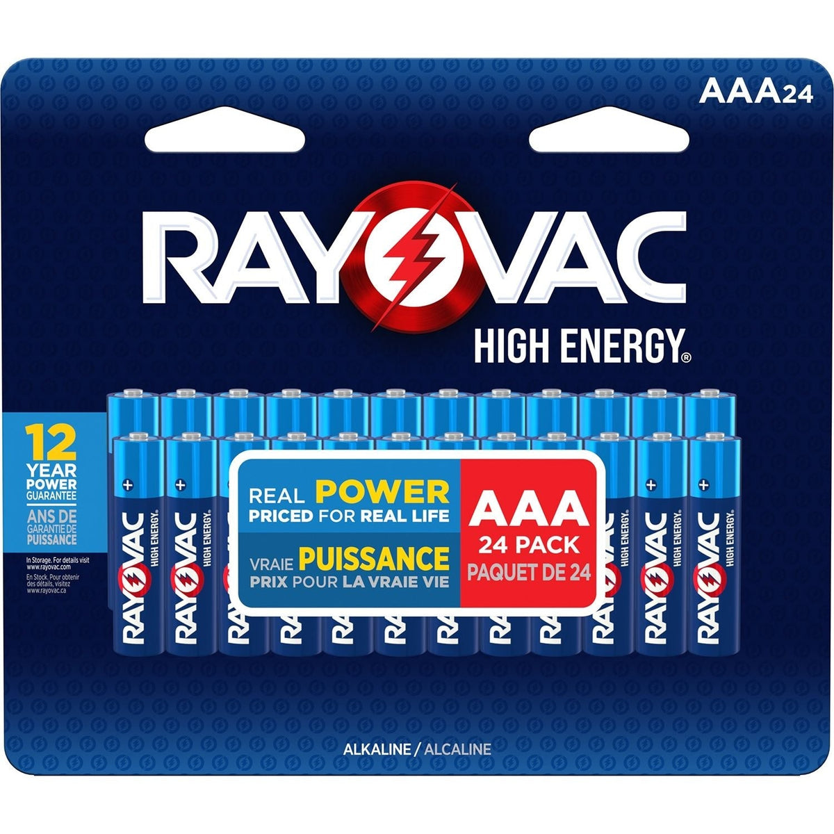 HIGH ENERGY AAA Alkaline Batteries, Long Lasting, All Purpose, 24-Pk