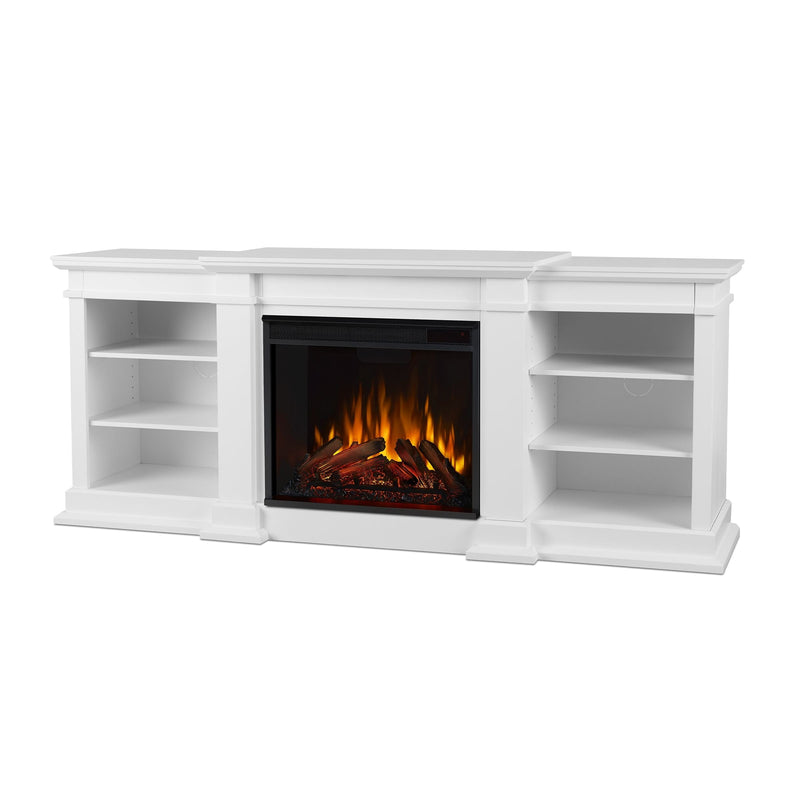 Fresno Electric Media Indoor Electric Fireplace TV Stand, 72-in, 1500W, White I348