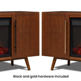 Morris Media Indoor Electric Fireplace TV Stand, 72-in, 1500W, Includes Remote Control & Firebox, Vintage Black Maple