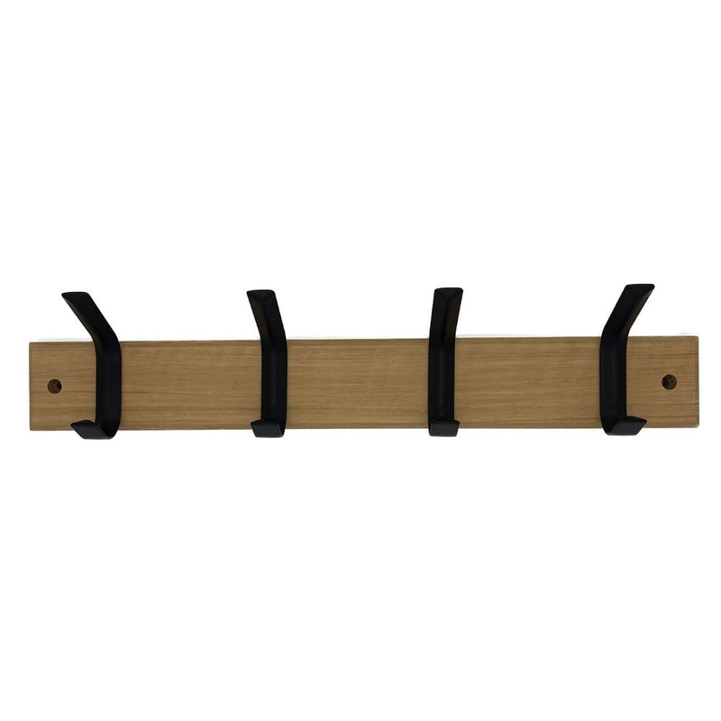 Double 4 Hook on Board, 18", Black J3864